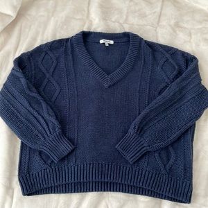 Madewell Augustus Cableknit V-Neck Sweater